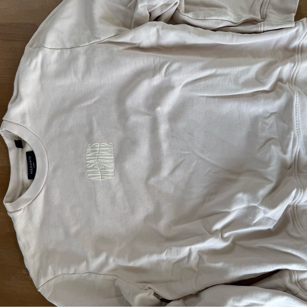 All Saints Cream Men's Crewneck